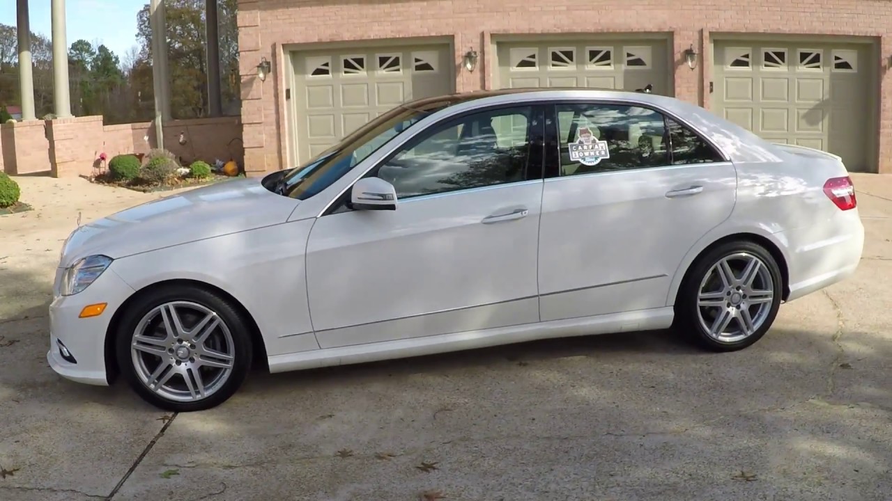HD VIDEO 2011 MERCEDES E350 4MATIC AWD WHITE PREMIUM II USED FOR SALE INFO WWW SUNSETMOTORS COM