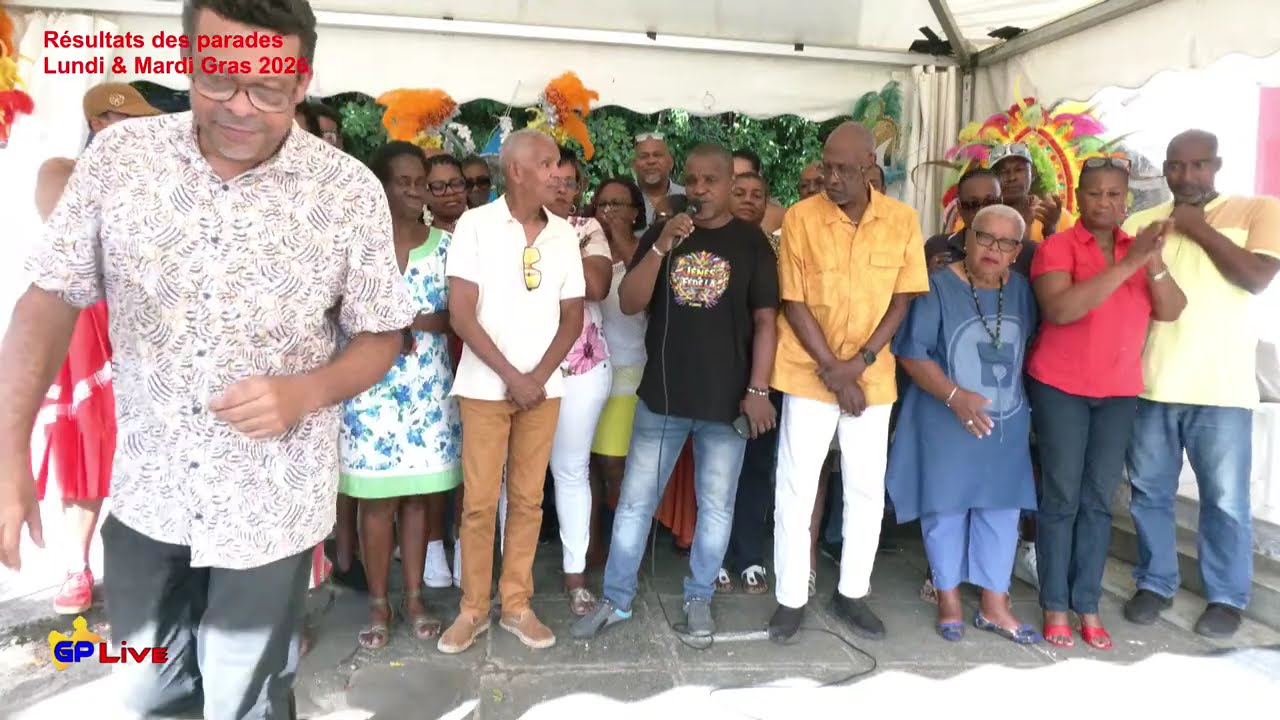 Résultats des parades Lundi et Mardi Gras 2026 en Guadeloupe