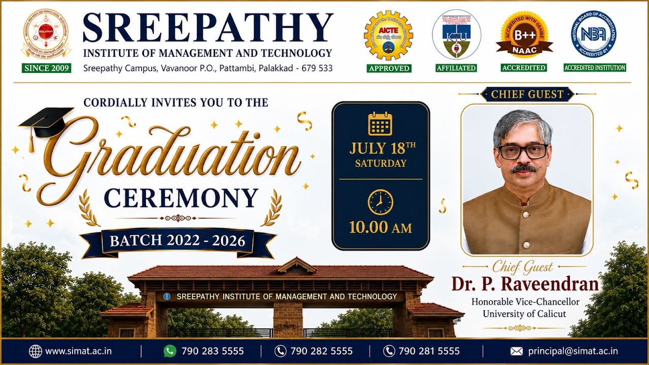 GRADUATION CEREMONY BATCH 2022-2026 || SREEPATHY INSTITUTE OF MANAGEMENT AND TECHNOLOGY