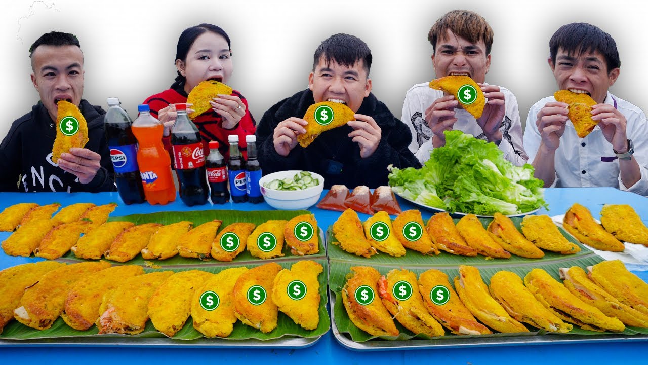 Hưng Troll | Thử Thách Người Cuối Cùng Ngừng Ăn Bánh Xèo Có Tiền Bên Trong