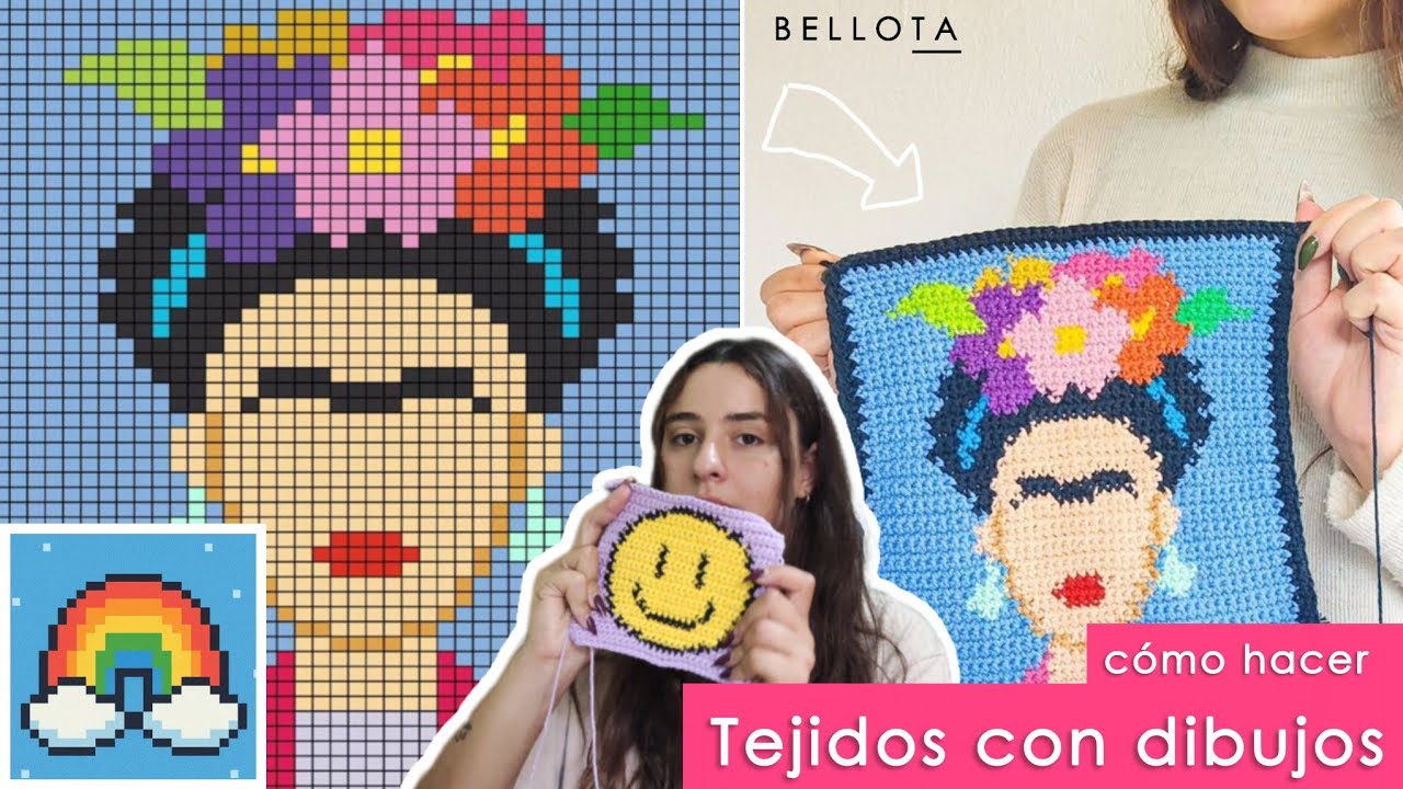 C&oacute;mo hacer dibujos tejidos // tapestry // pixel art a crochet PASO A PASO desde 0 ((tutorial))