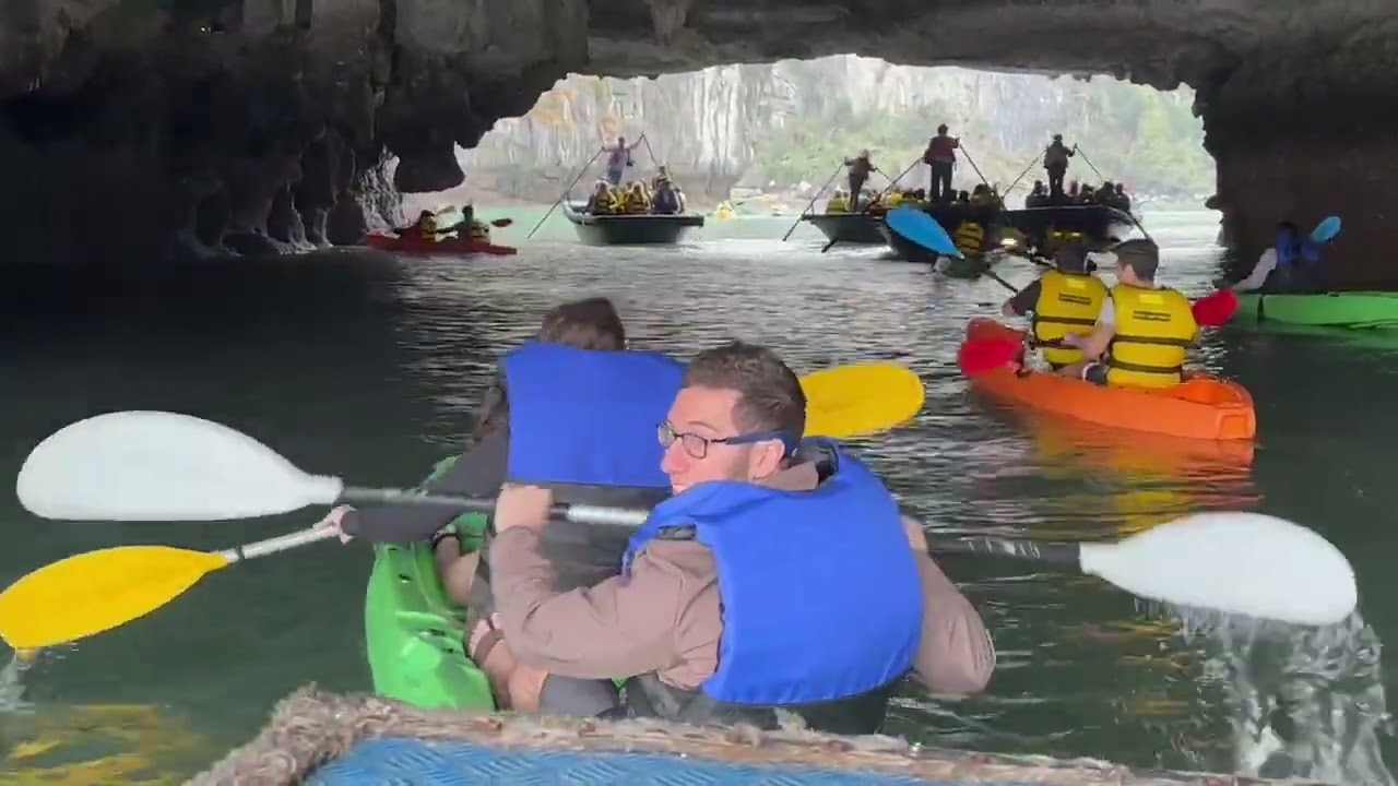 On a bamboo boat at Bo Hon island in Halong Bay, Vietnam 1