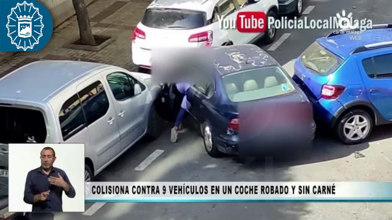 211018 - Polic&iacute;a Local M&aacute;laga - Detenido tras da&ntilde;ar 9 coches con coche robado y sin carn&eacute; - NCM&aacute;laga