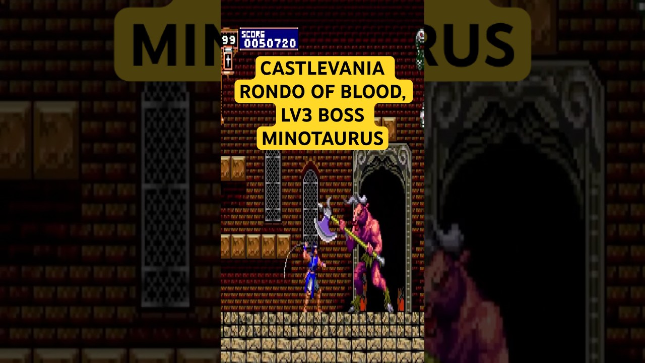 Castlevania Rondo of Blood (PC Engine CD 1993) - Уровень 3, Босс Минотавр #retrogaming