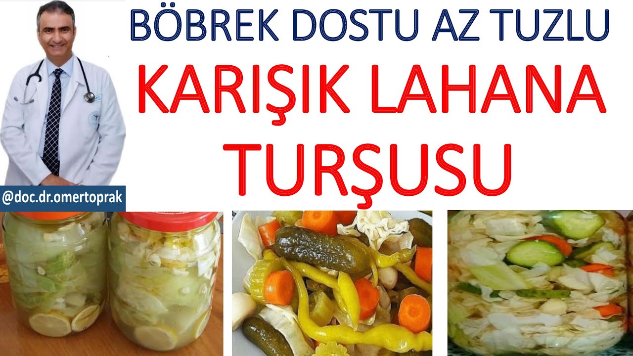 BÖBREK HASTALARI İÇİN AZ TUZLU KARIŞIK LAHANA TURŞUSU