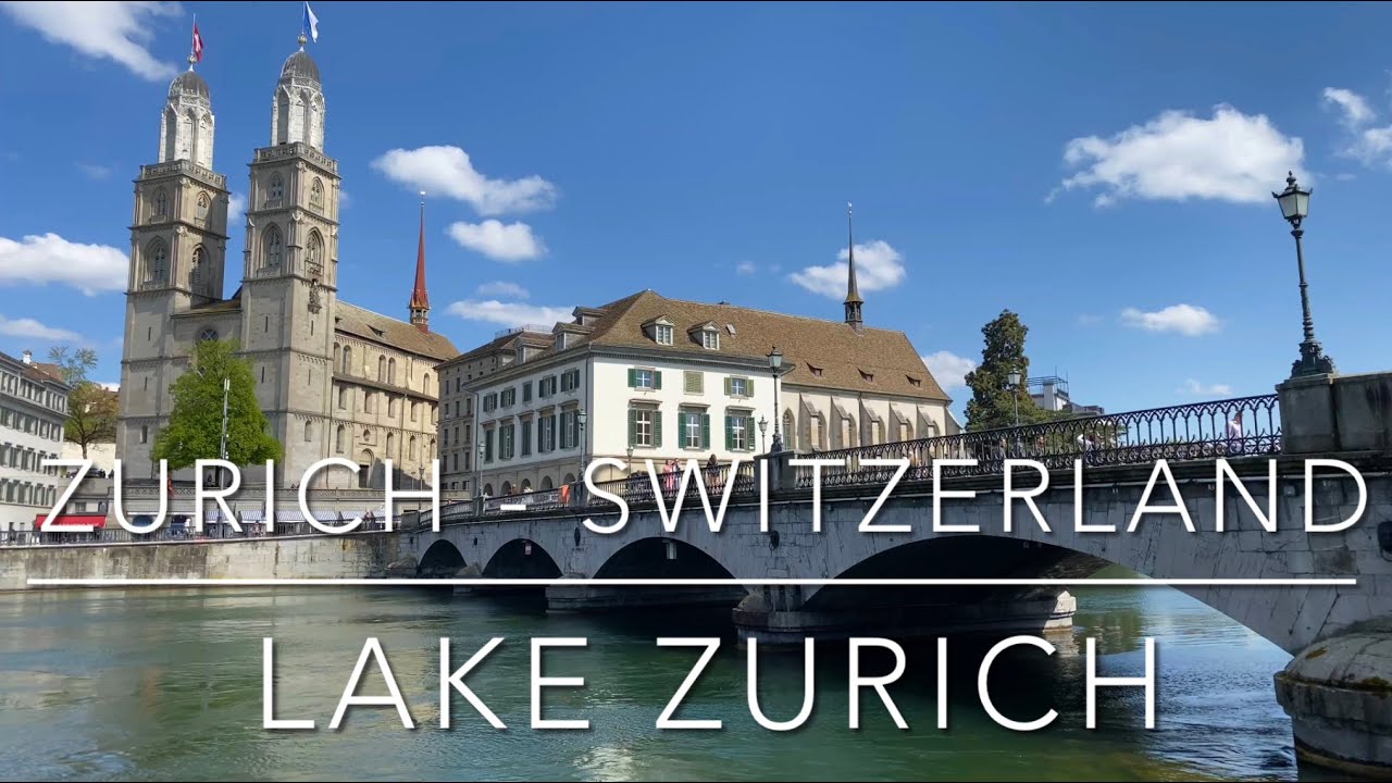 Zurich - Lake Zurich - Zürichsee - Lake promenade - Switzerland - chill out mood - tourism, 4K