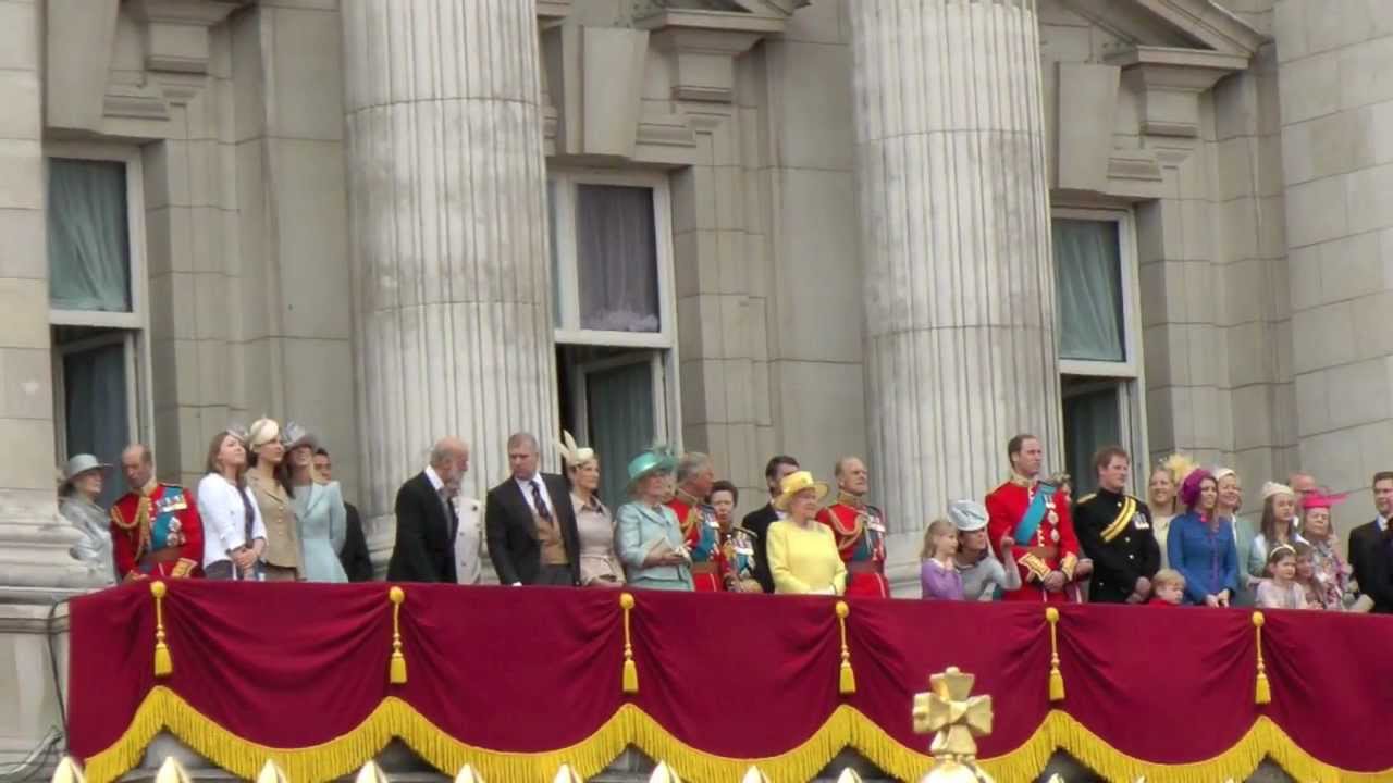 TROOPING THE COLOUR AND FLY-PAST  QUEEN ELIZABETH II AT BUCKINGHAM PALACE JUNE 16 2012