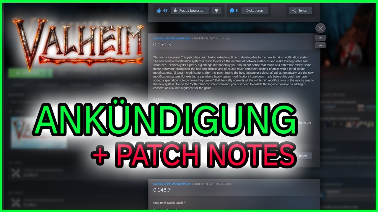 NEUES FORMAT + Valheim Patch Notes | Patch 0.150.3 [GER] | Valheim News