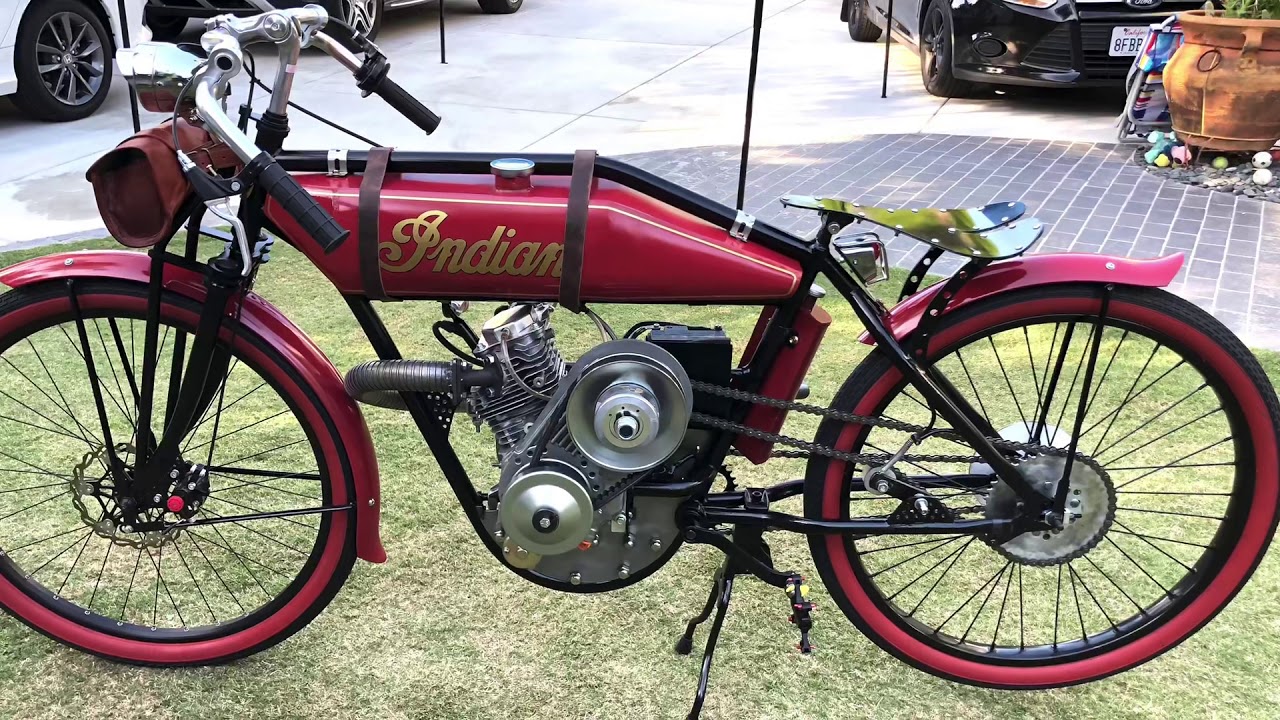 Vintage 1911 -1920 Indian BOARD TRACK RACER Motorized bicycle Replica