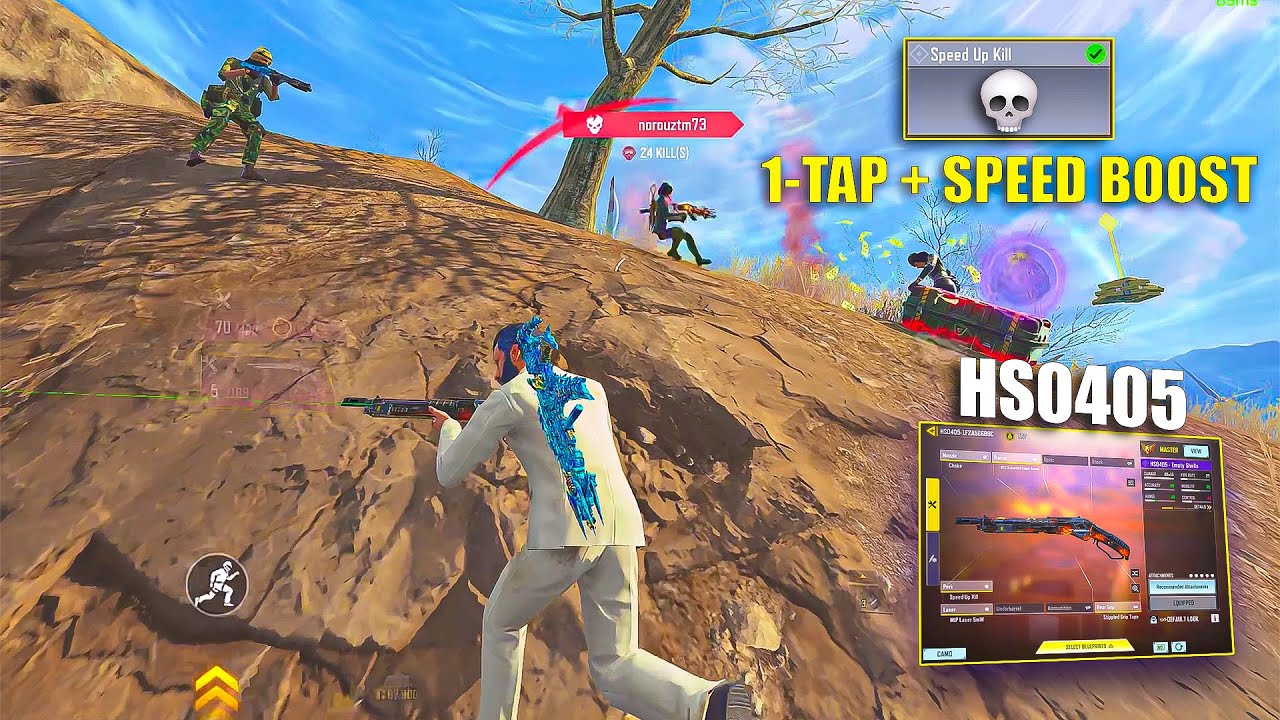 I TRIED ONE TAP + SPEED BOOST HS0405 GUNSMITH & IT'S INSANE IN COD MOBILE