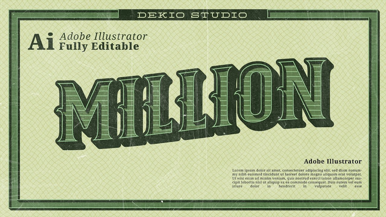 Create a Fully Editable Vintage Money Dollar Text Effect in Adobe Illustrator