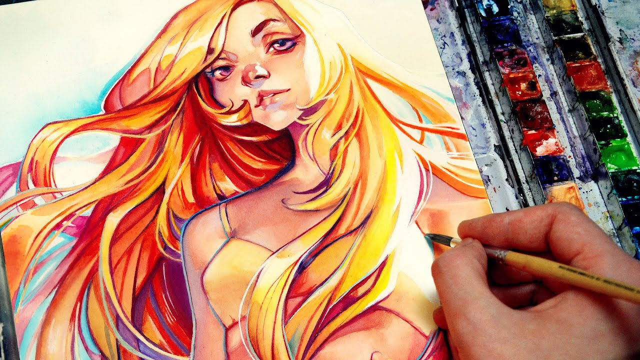 Digital Art in Watercolor - Summer by loish