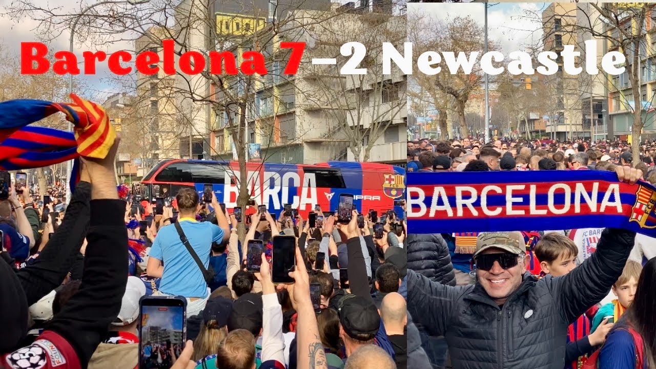 Barcelona HUGE WIN 7–2 vs Newcastle — Fan Reactions & Champions League Atmosphere