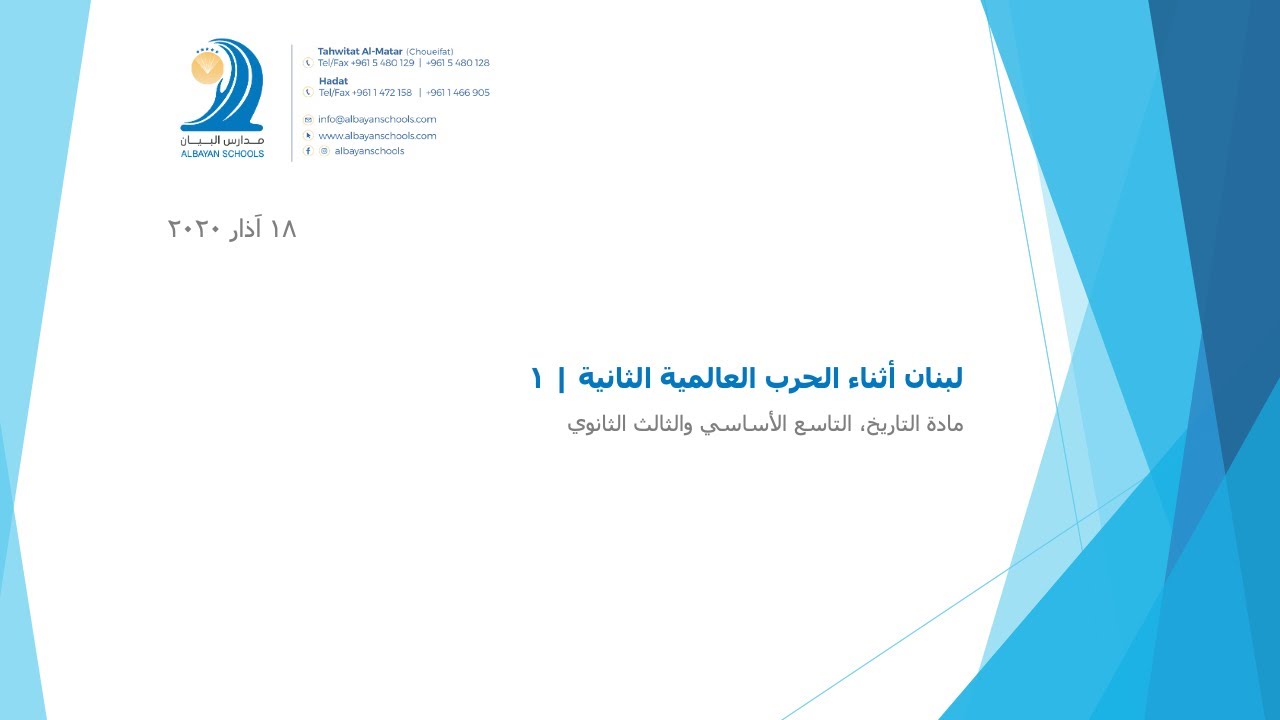 لبنان أثناء الحرب العالمية الثانية الجزء الأول