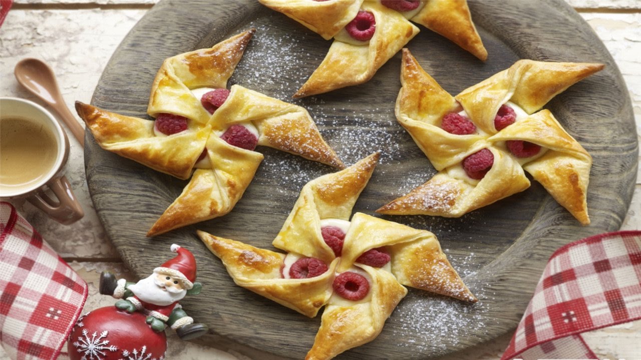 🥟 Hojaldres con crema de queso y frambuesas - Recetas Buitoni