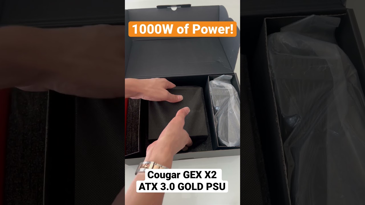 1000W of power! More power than you can handle #cougar #80plusgold #atx3.0 #pcie5 #12vhpwr #funkykit