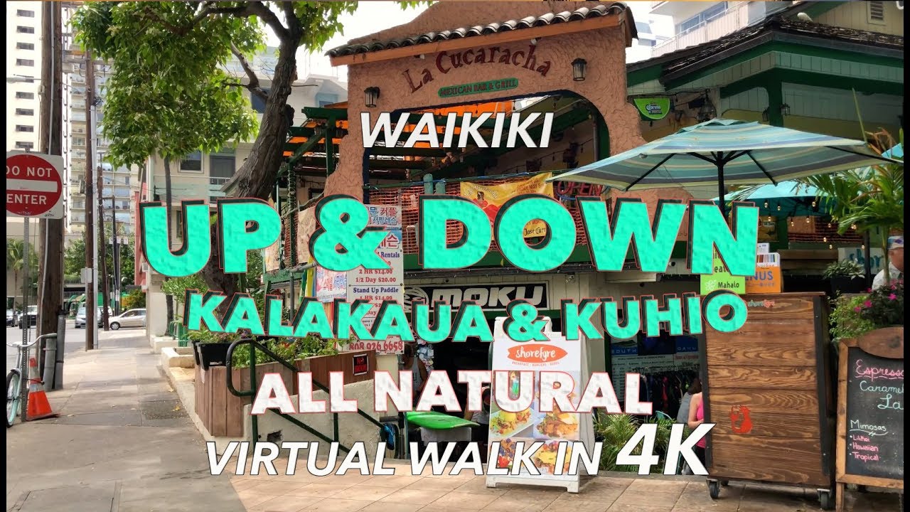 Waikiki Walk Between Streets 5/3/2018 [4K]