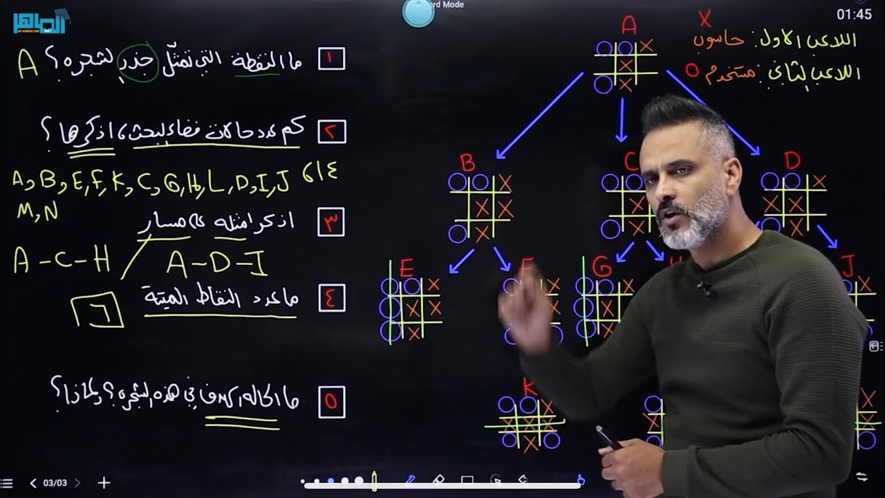 أمثلة الكتاب و تدريباته حول شجرة البحث علوم الحاسوب مع الاستاذ عامرجرابعة #توجيهي_ادبي #توجيهي