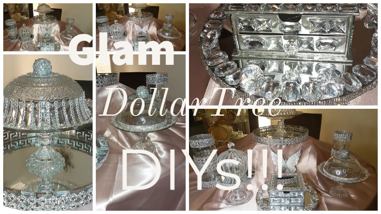 #GlamDIY Mirror Décor |  3 New!  #DollarTreeGlam DIYs |  #GlamHomeDecor Ideas!