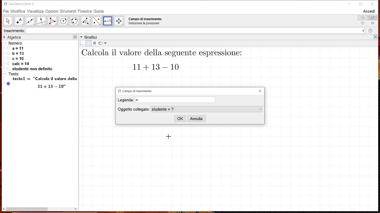 GeoGebra - Creare un esercizio con feedback