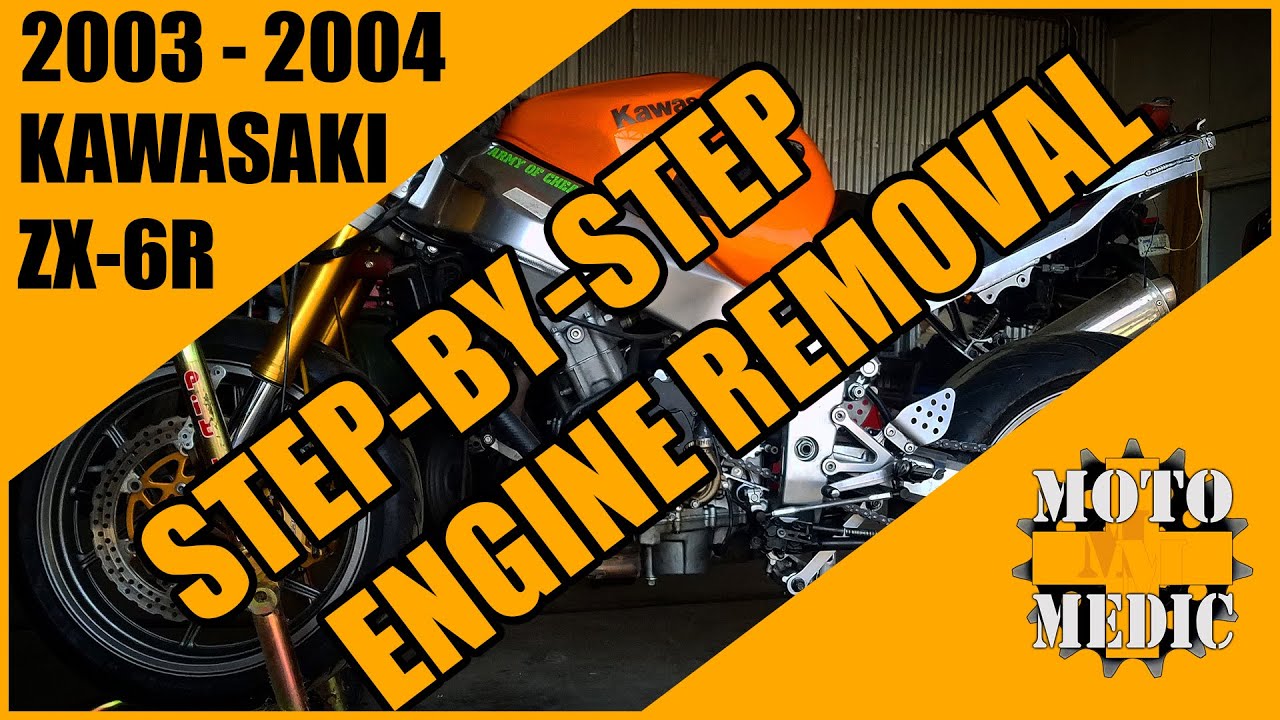 2003-2004 Kawasaki ZX6R 636 Engine Removal
