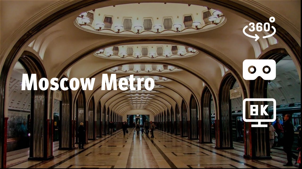 Московское метро, Россия. Подземные дворцы Москвы (VR видео 360 в 8К)