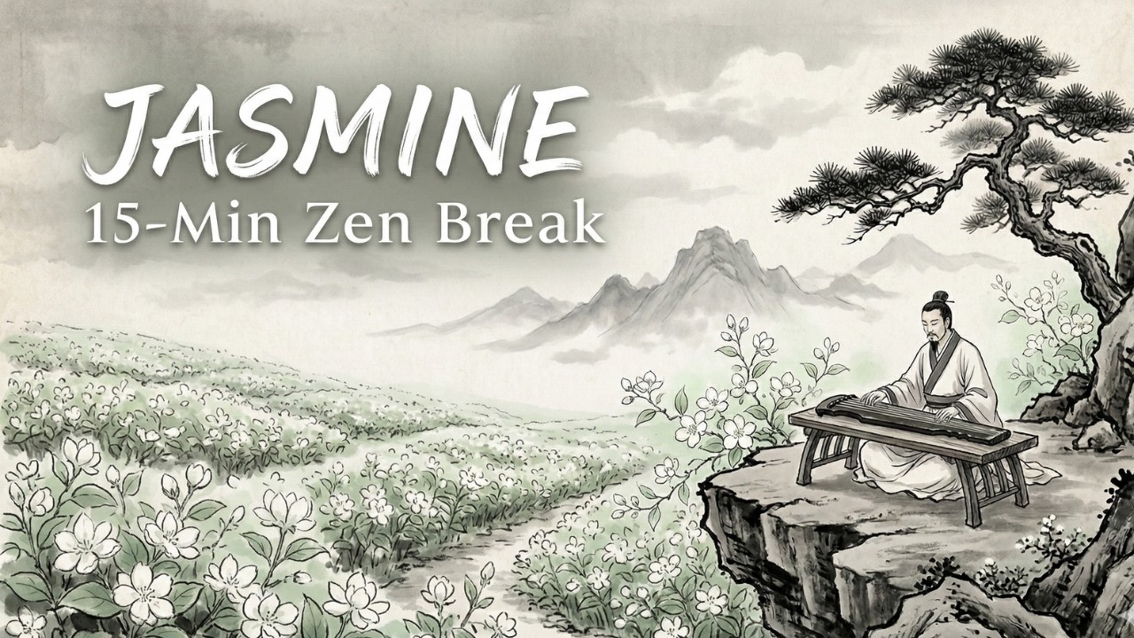 15-Min Zen Break 🌸 Jasmine - Relaxing Guqin Music