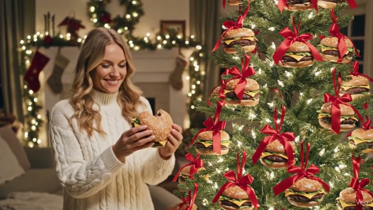 【AI ASMR】食べ物の飾りのクリスマスツリー🎄｜Christmas tree decorated with food