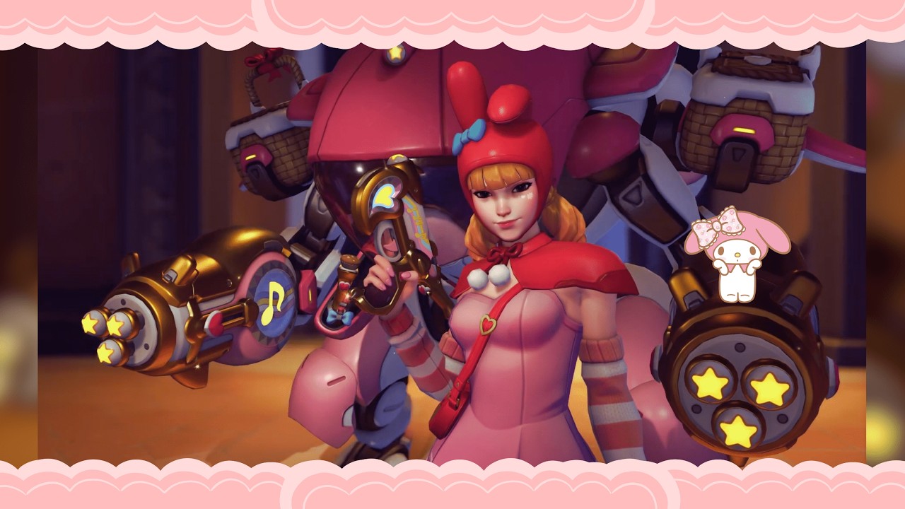 Overwatch New My Melody D.va Skin (No Commentary) (PC) (1080p 60)| Overwatch x Hello Kitty & Friends
