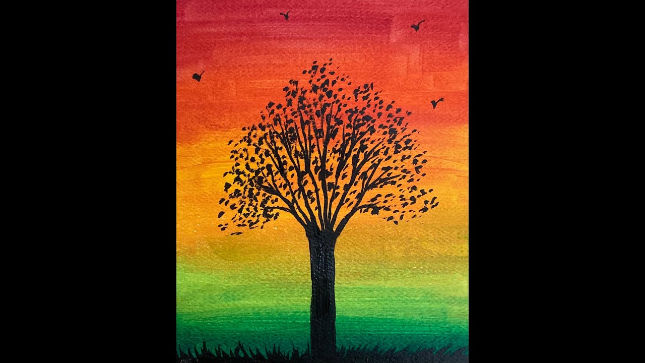How to draw a tree - acrylic #繪畫 #painting #acrylicpainting #illustration #easy #easylearning #art