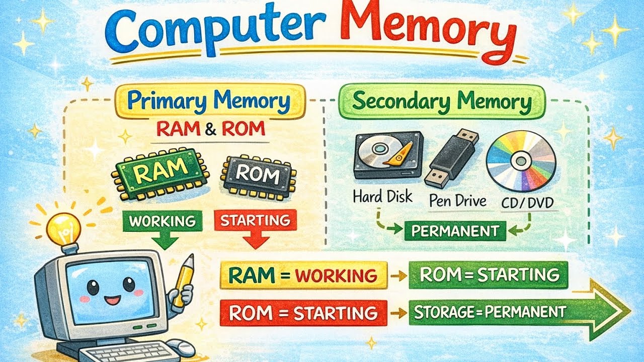 Computer Memory Explained | RAM & ROM (Easy)|SRAM & DRAM