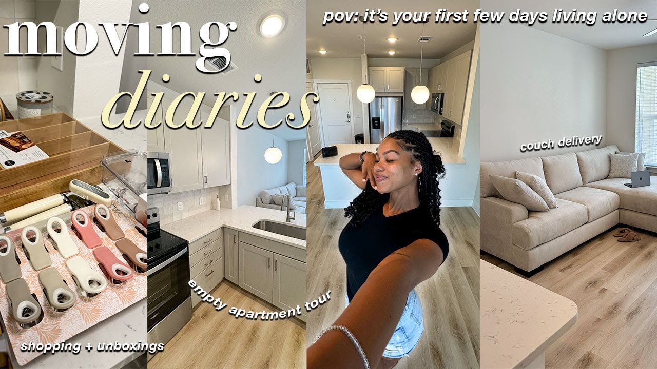 MOVING VLOG! 📦 | empty apartment tour + moving across the country  + shopping & unboxings