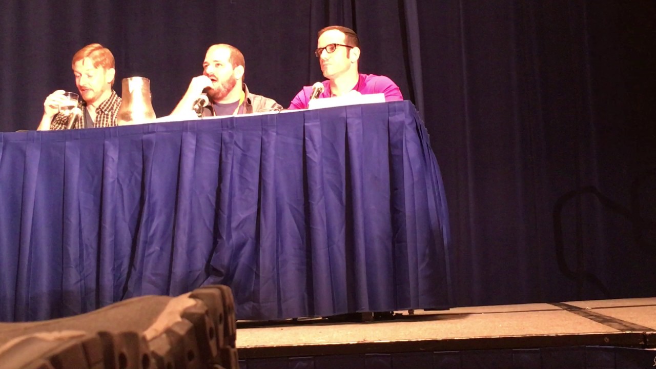 Josh Grelle, Jerry Jewel, and J Michael Tatum at Momocon 2017