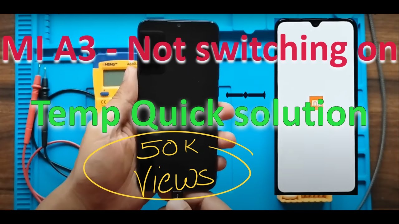 MI A3 repair - not switching on - dead - solution - step by step - recover data