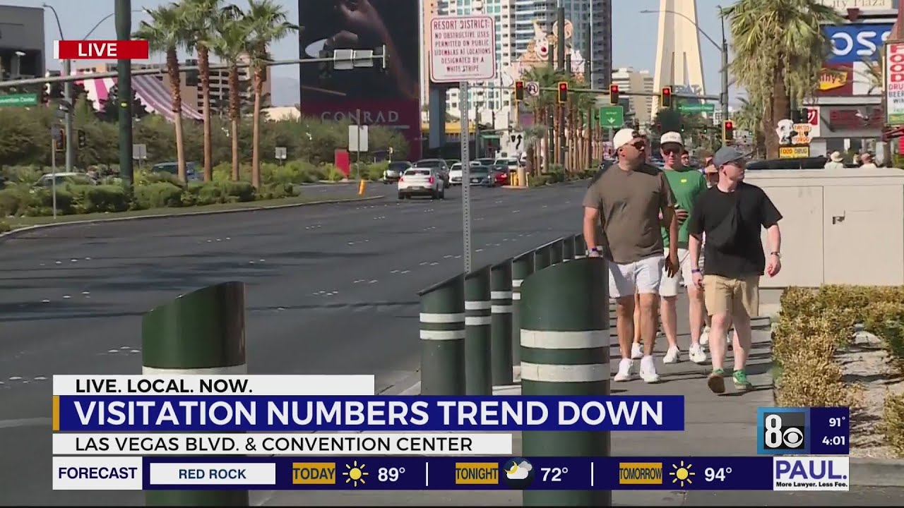 Las Vegas tourism slides again as visitors drop by 12%
