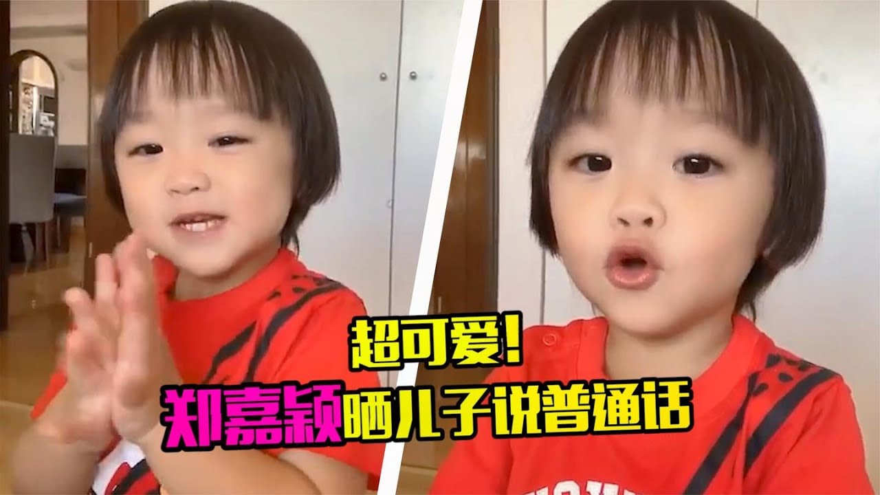 郑嘉颖晒儿子说普通话，不足两岁娃娃天资聪颖，口齿伶俐招人喜爱