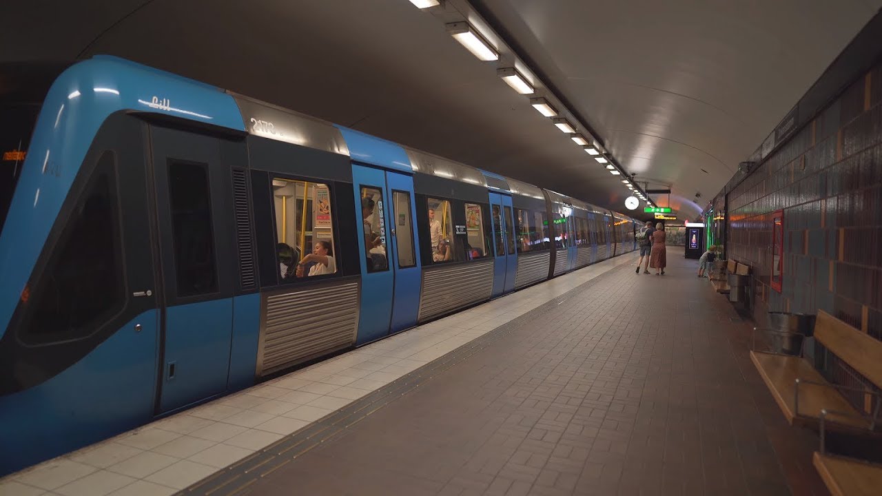 Sweden, Stockholm, subway ride from Skärholmen to Zinkensdam