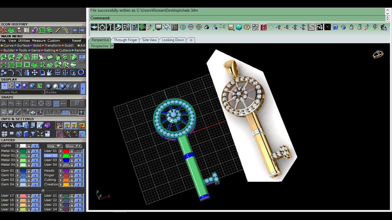gemvision 9 tutorial/ how to make a key locket design in matrix 9