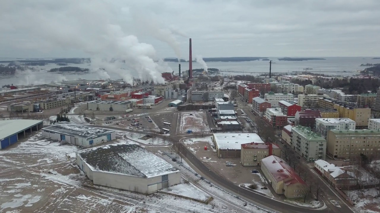 Kotka, Vellamo - KotkaMills, January 2018. Drone video with Mavic Pro