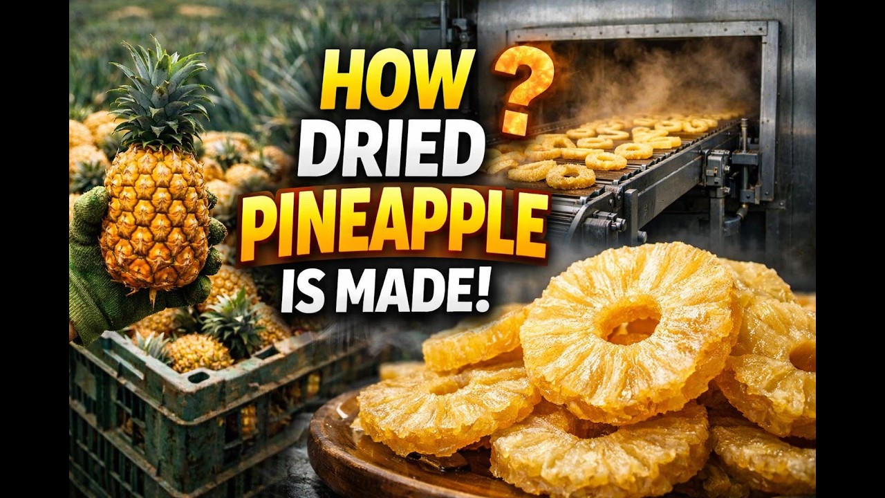 Inside the Pineapple Snack Factory – (Full Process) How Delicious Dried Pineapple Is Made