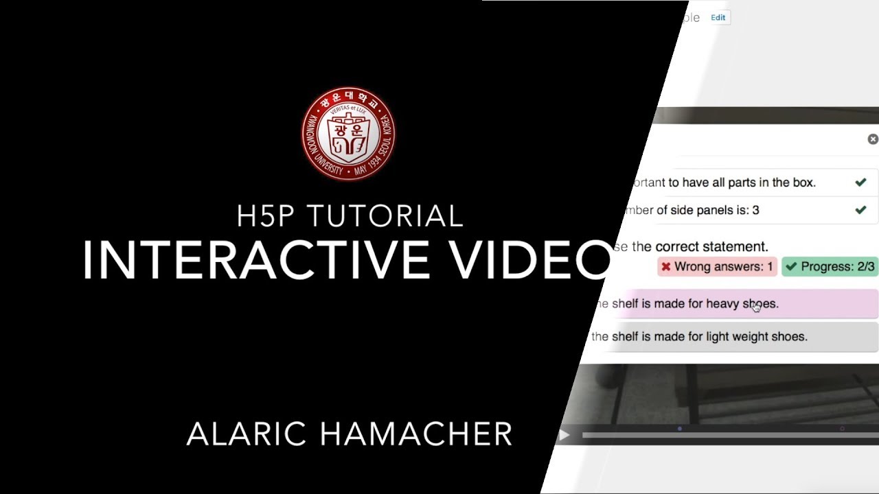 H5P Tutorial for Authors, Creating Content 2 (interactive video)