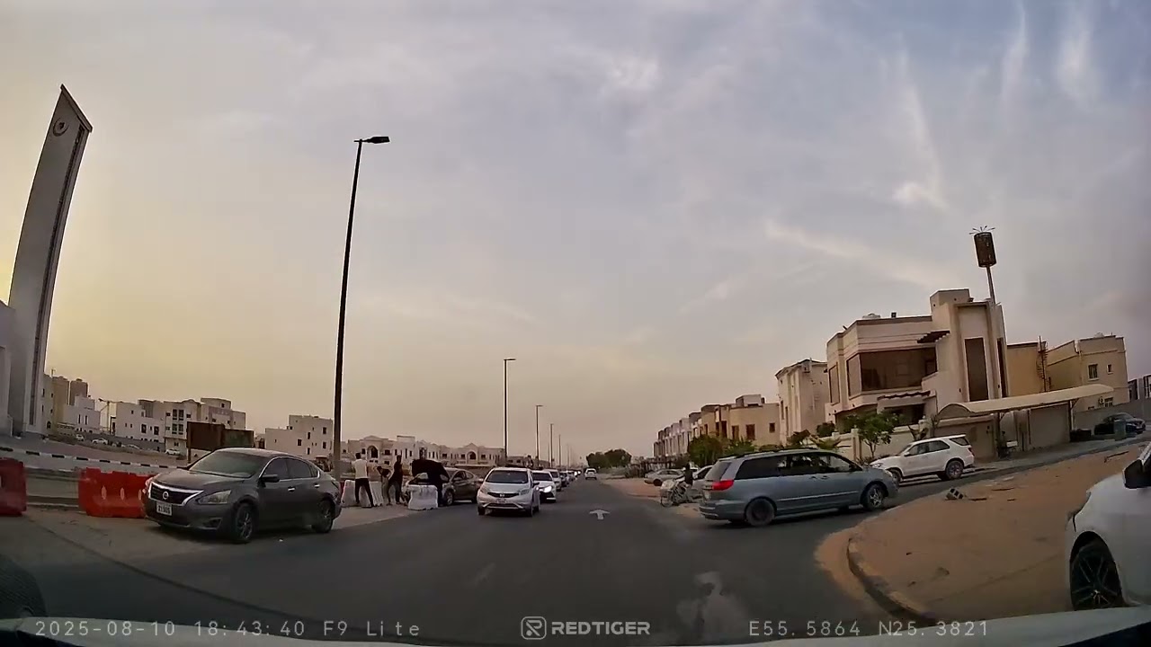 Driving Ajman UAE road during weekends. Exploring Ajman, UAE.