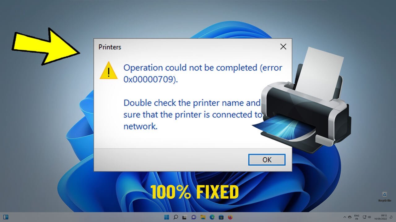 решать : Невозможно завершить операцию (ошибка 0x00000709) | How To fix Printer Error 🖨️