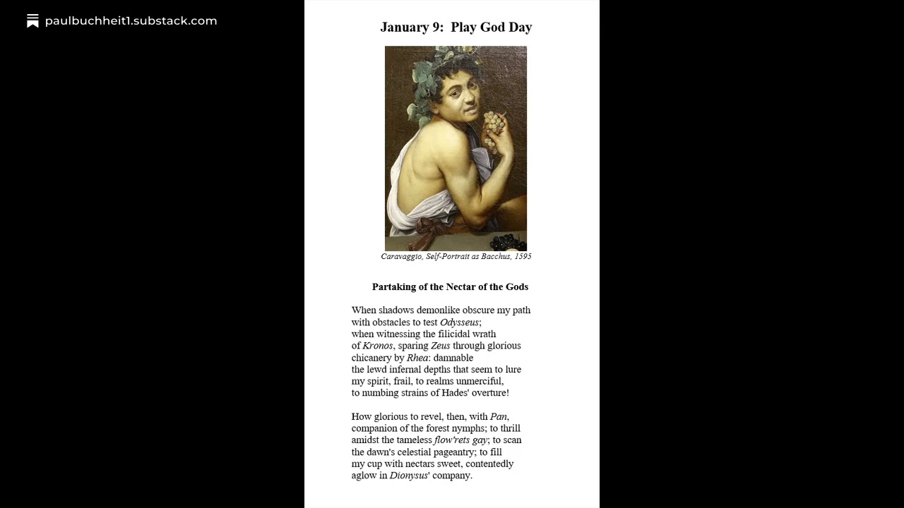 January 9:  Play God Day