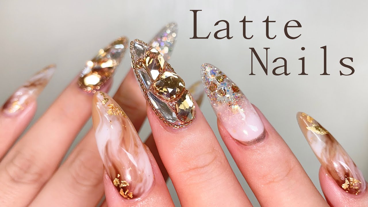 Осенний латте для ногтей🤎✨ Как легко сделать мраморные ногти💅 Ногти / Наращивание кончиков