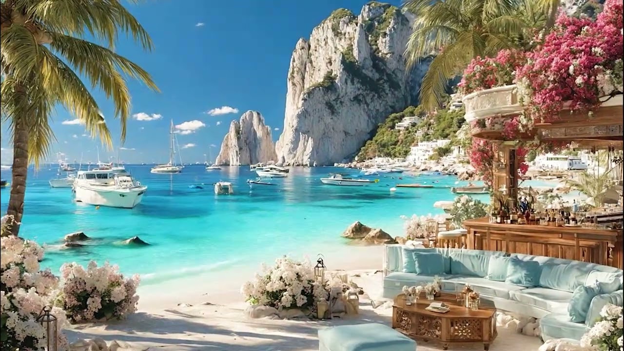 Sunny Beach Resort Ambience with Soft Music – Perfect for Study and Chill