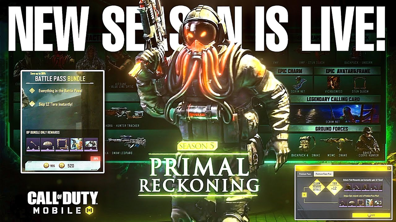 BUYING NEW SEASON 5 PREMIUM BATTLE PASS Bundle in COD Mobile | PRIMAL RECKONING | Tier 50