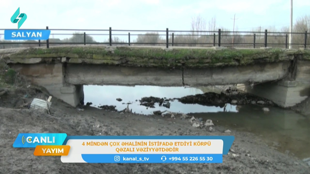 4 min əhalinin hər gün istifadə etdiyi körpü uça bilər