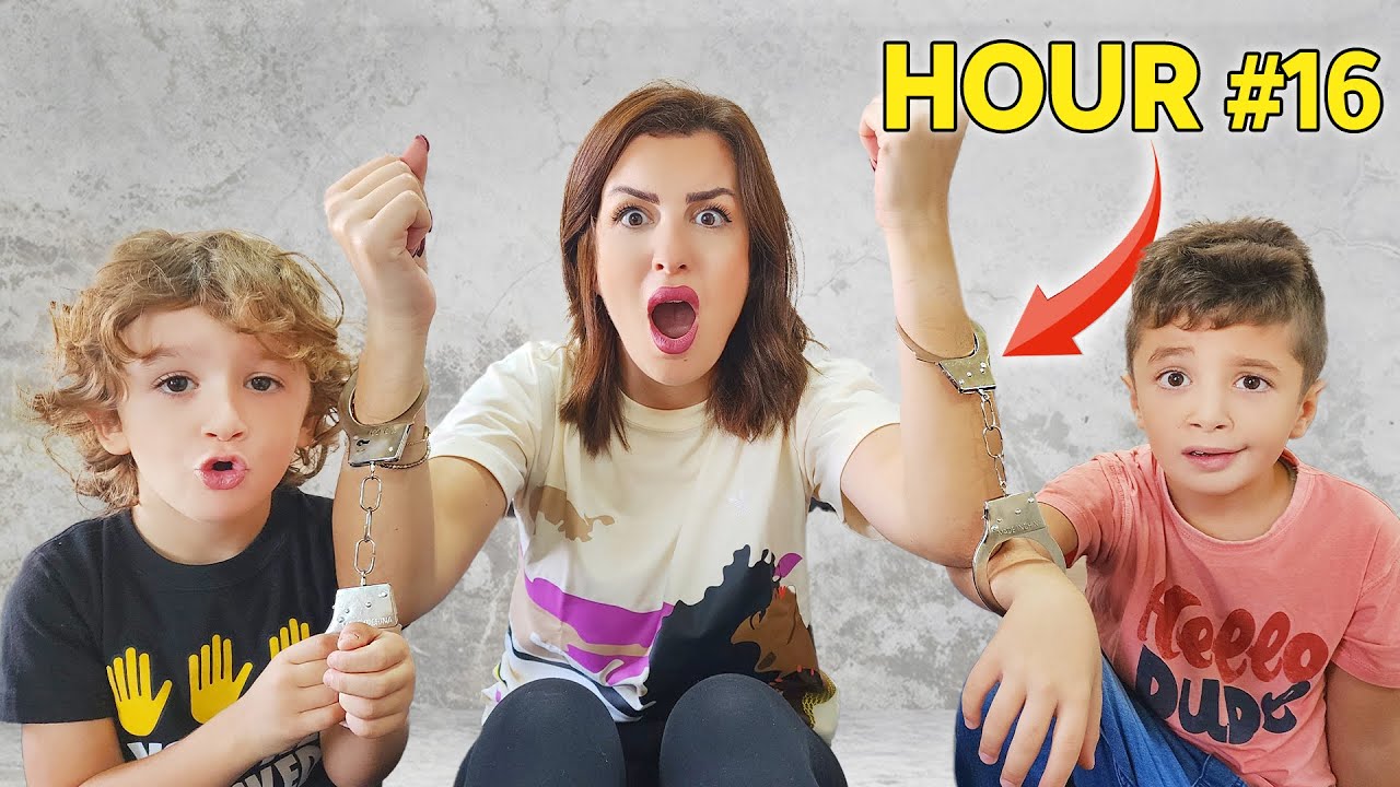 عشنا يوم كامل مكلبشين ببعض 👮‍♂️😱