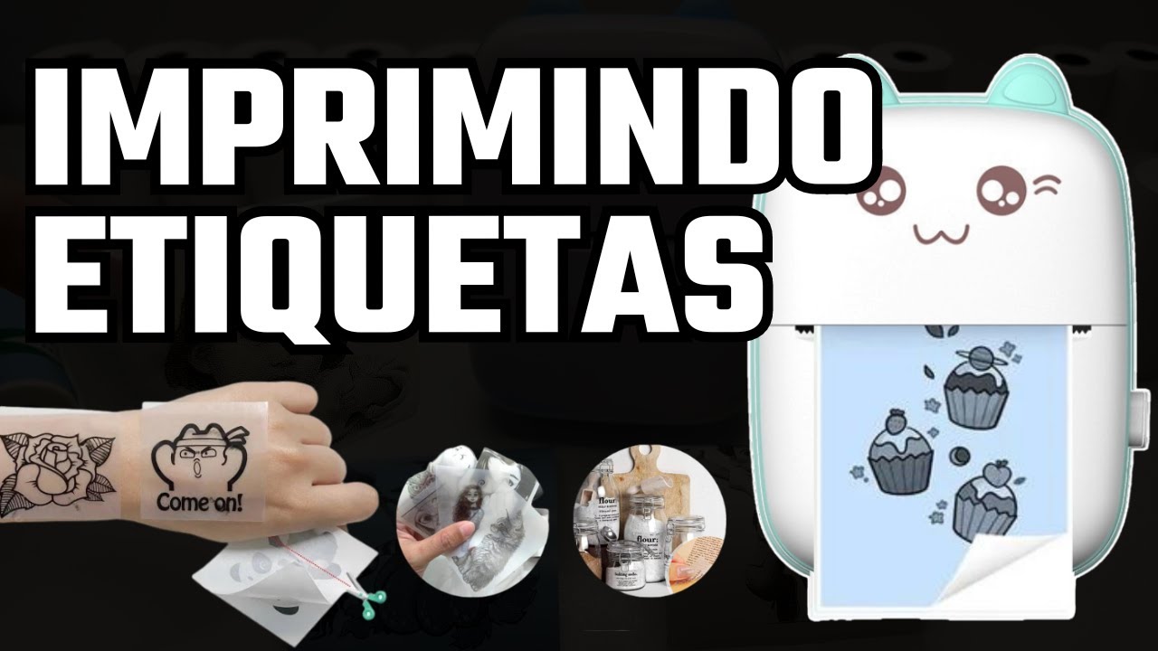 Como Imprimir Etiquetas Transparente e Coloridas com Mini Impressora do Gatinho